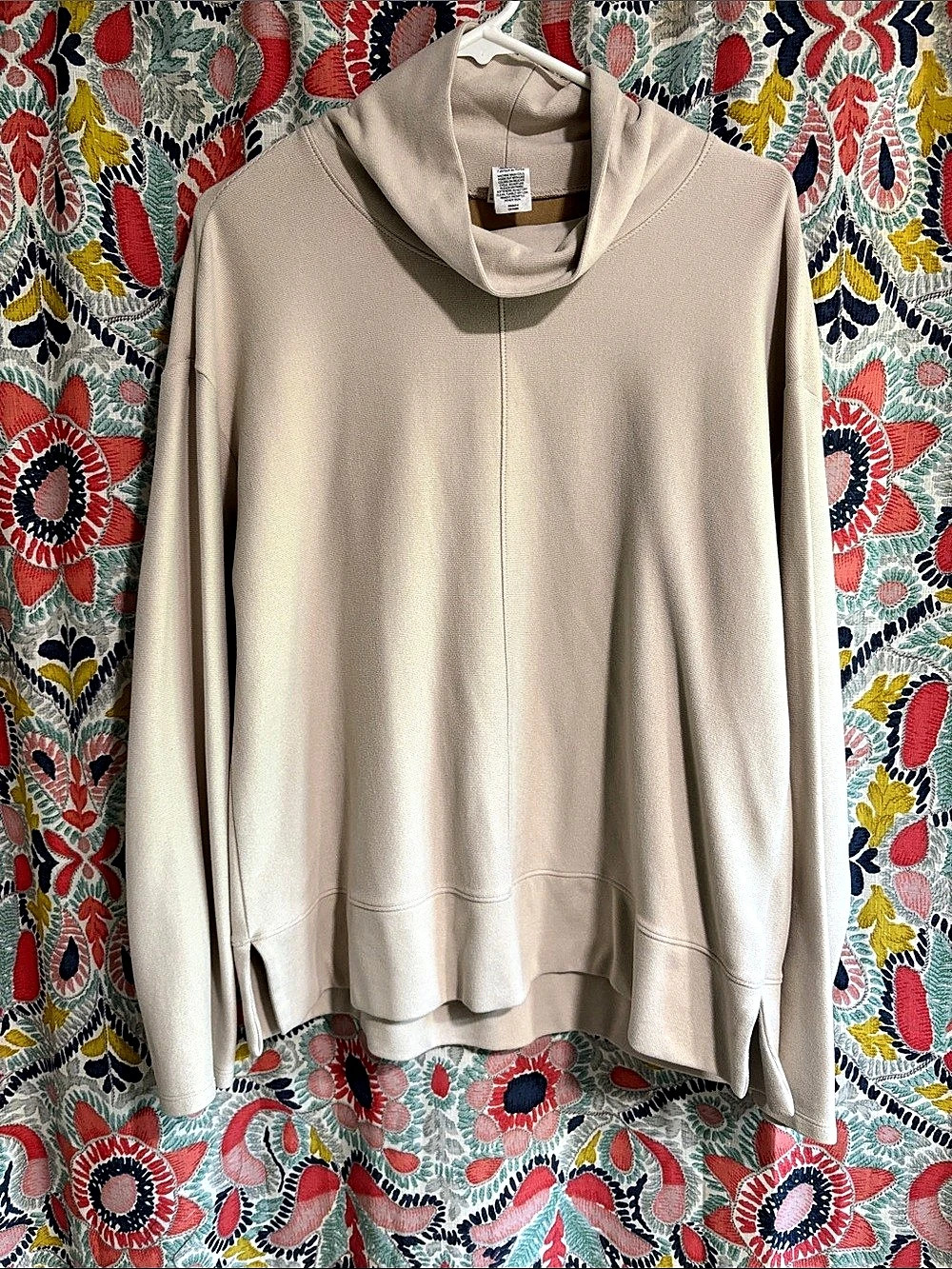 RBX Beige Cowl Neck Pullover Size Large